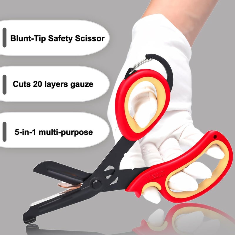 MEUUT 2 Pack Medical Scissors Trauma Shears with Carabiner design for left and right hand, 7.5" Fluoride Coated Non-stick Blades Bandage Scissor for Nurses, EMT, Household, outdoors - Image 4